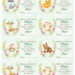 Woodland Animal Baby Shower Diaper Raffle. Free Printable | Birthday   Diaper Raffle Free Printable