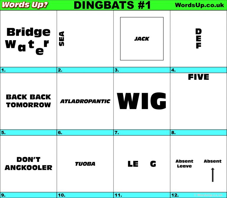 Words Up? Dingbat Puzzles - Free Printable Dingbats Puzzles - Free ...