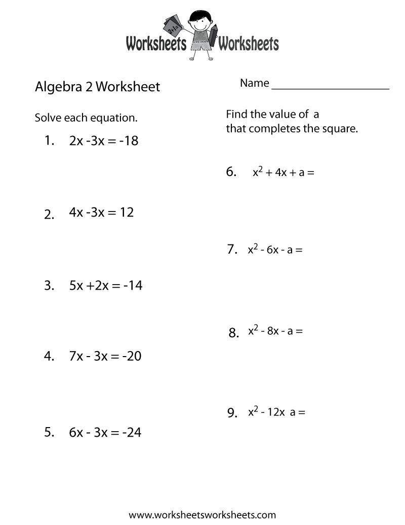 Worksheets Algebra 2 Pdf Cheatslist Free For Fun Math High School - Free Printable 5 W&amp;amp;#039;s Worksheets