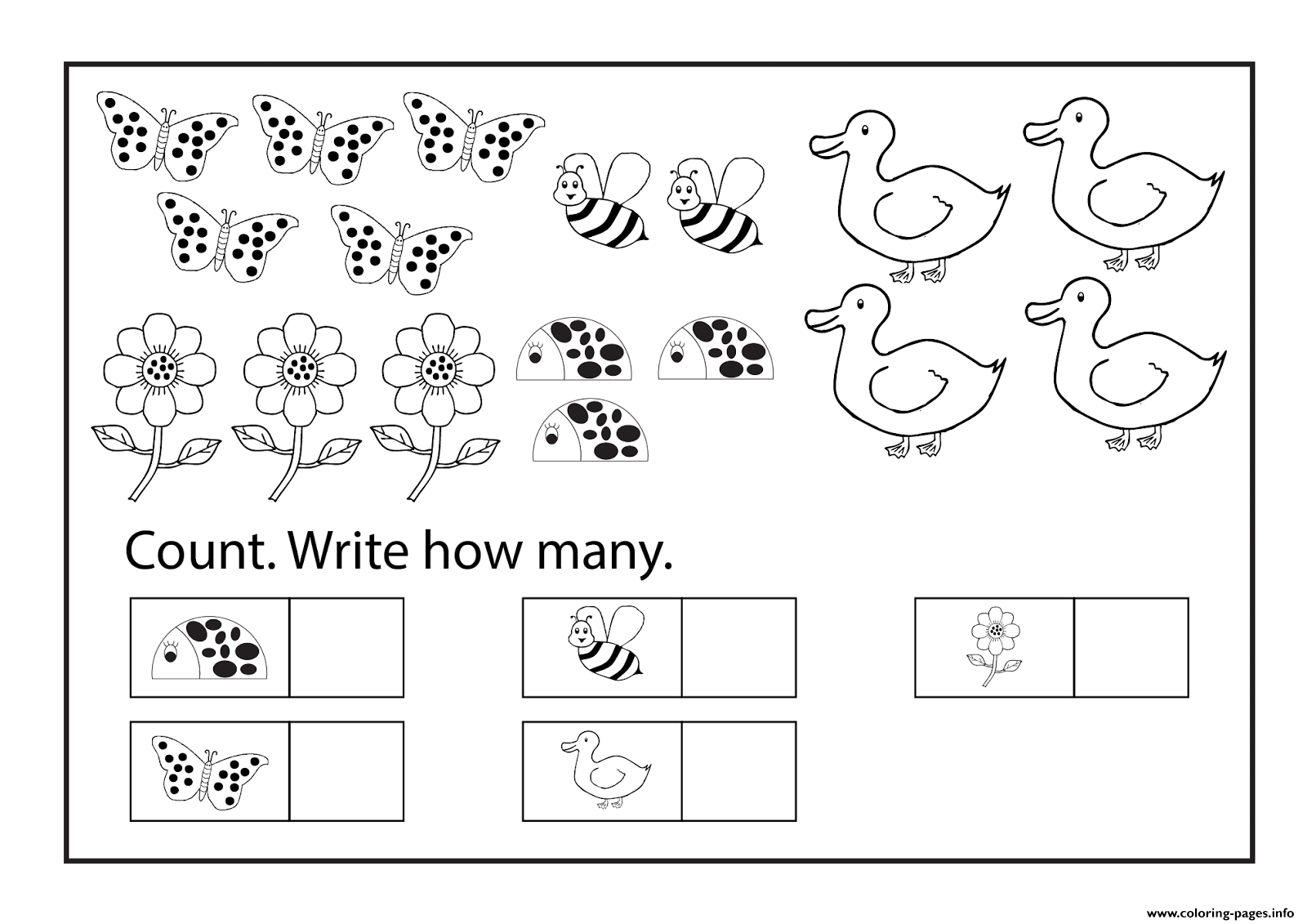 Worksheets Kindergarten Free Printable Educational Counting Coloring - Free Printable Learning Pages For Toddlers
