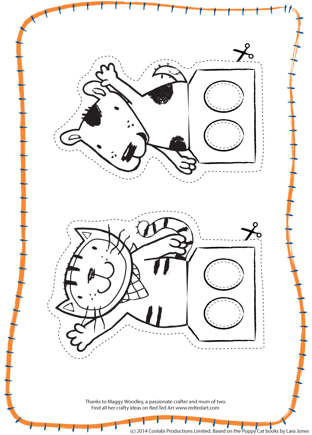 World Cup Crafts - Poppy Cat Finger Football - Red Ted Art&amp;#039;s Blog - Free Printable Finger Puppet Templates