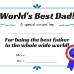 World's Best Dad! 3 Free Printable Certificates For Father's Day   Free Printable Certificates