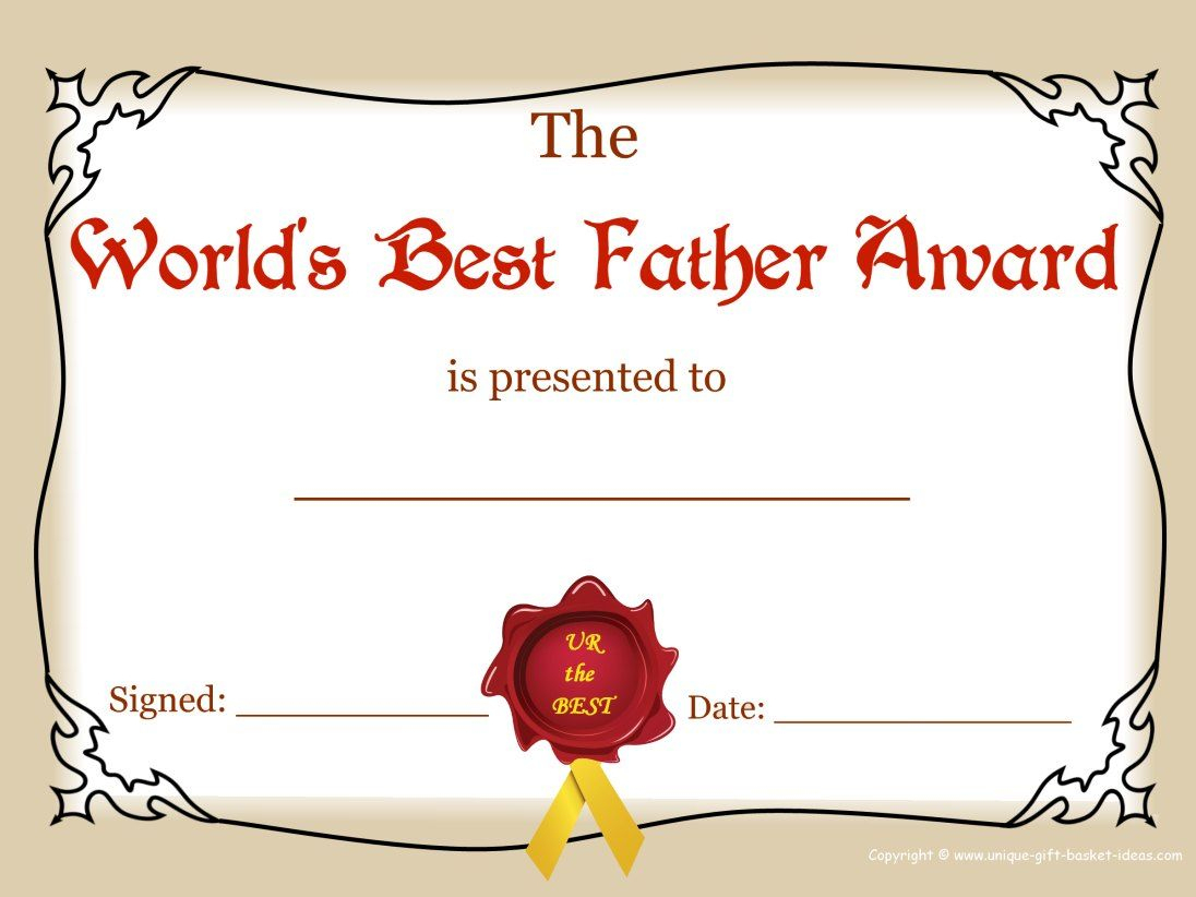 Worlds Greatest Mom And Dad Awards | Free Printable Best Father - Grandparents Certificate Free Printable