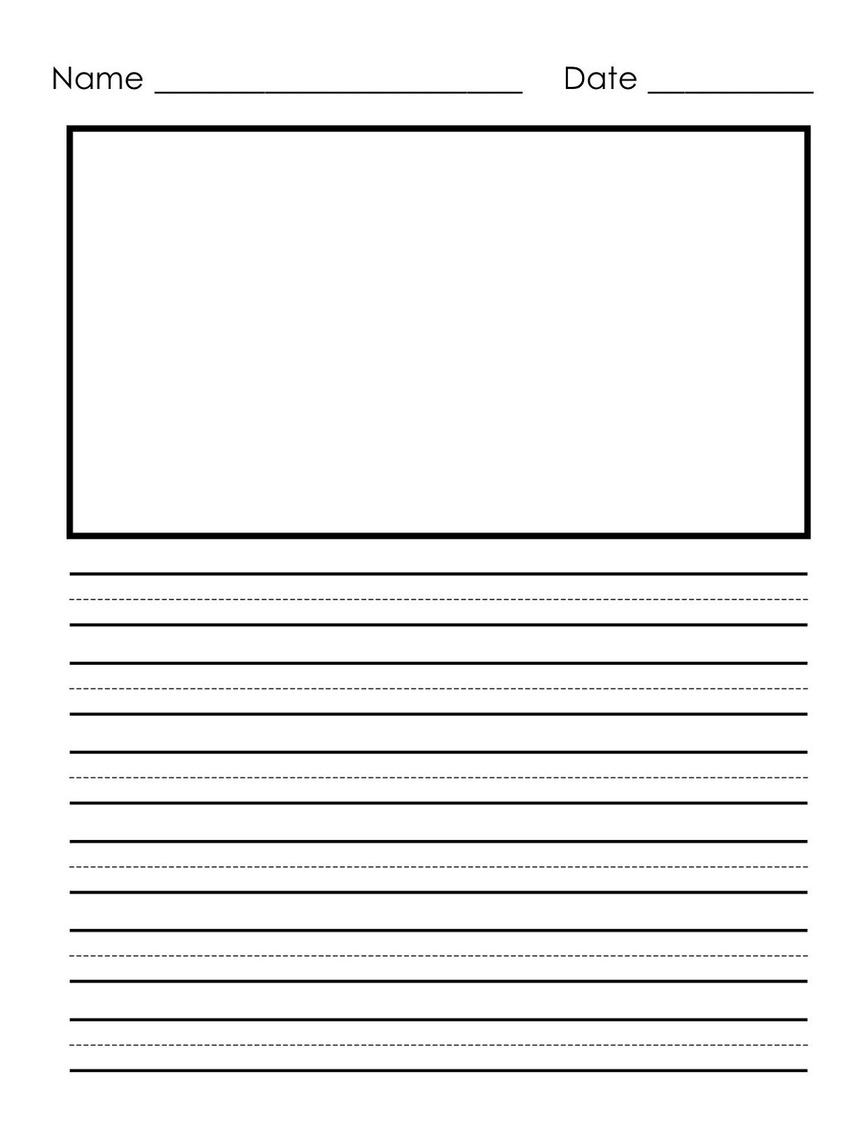 Writing Paper Printable For Children | Notebook Paper Templates - Elementary Lined Paper Printable Free