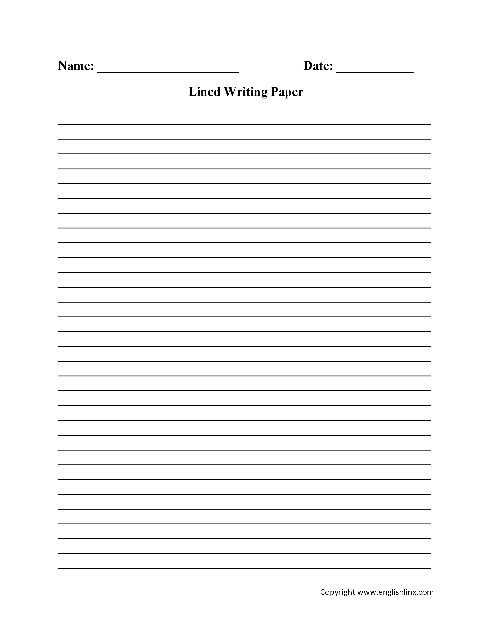 Writing Worksheets | Lined Writing Paper Worksheets - Free Printable Lined Handwriting Paper