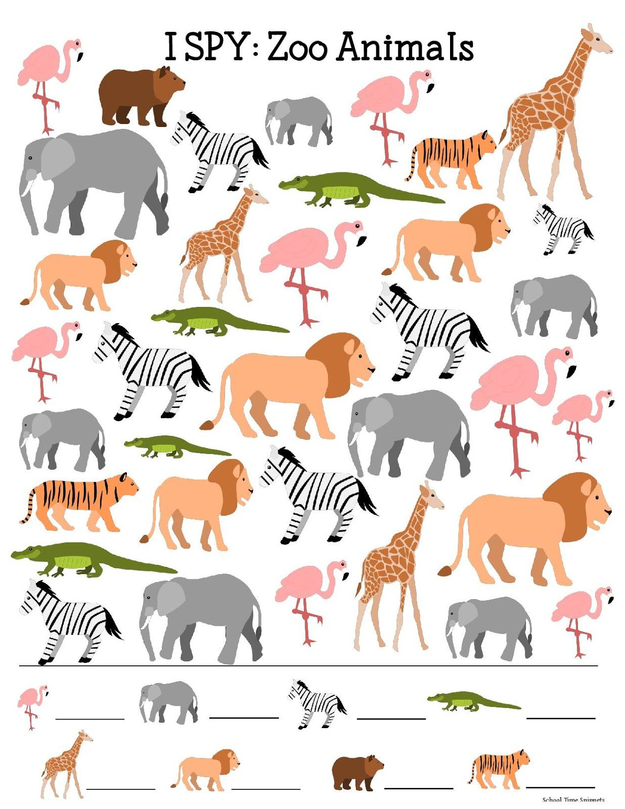 Zoo Theme I Spy Printable | Zoo | Pinterest | Zoo Preschool, Zoo - Free Printable Zoo Worksheets