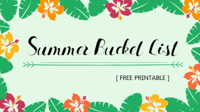 Summer Bucket List Free Printable